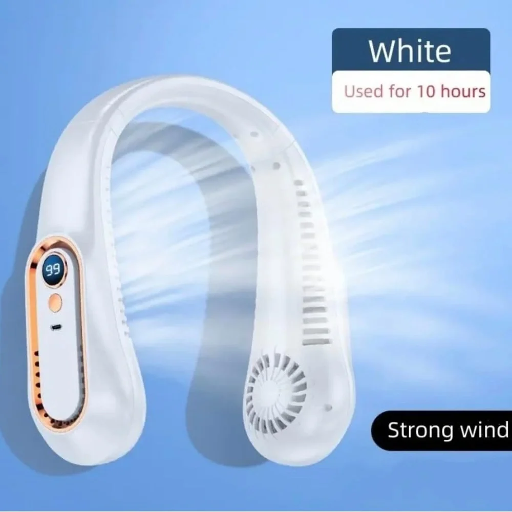 Wireless Neck Fan - Blue and White